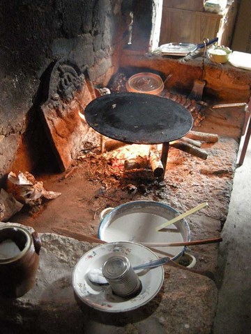 galette bretonne sur feu de bois